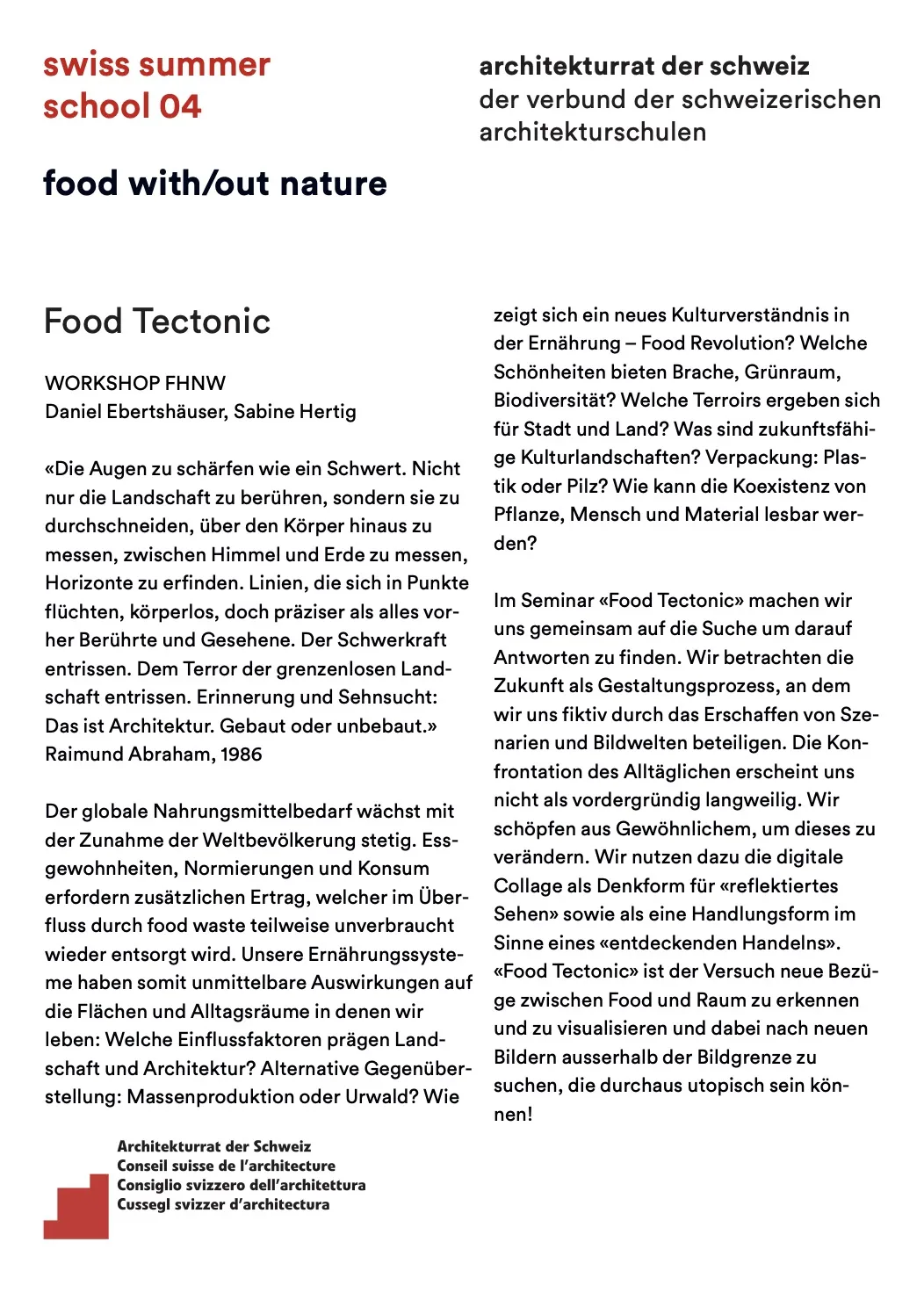 Ebertshäuser Architektur - Swiss Summer School 04